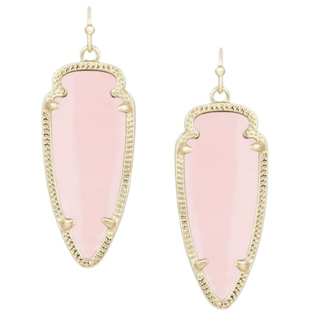 Kendra Scott Skylar Arrowhead Earrings (retired style) Rose Quartz